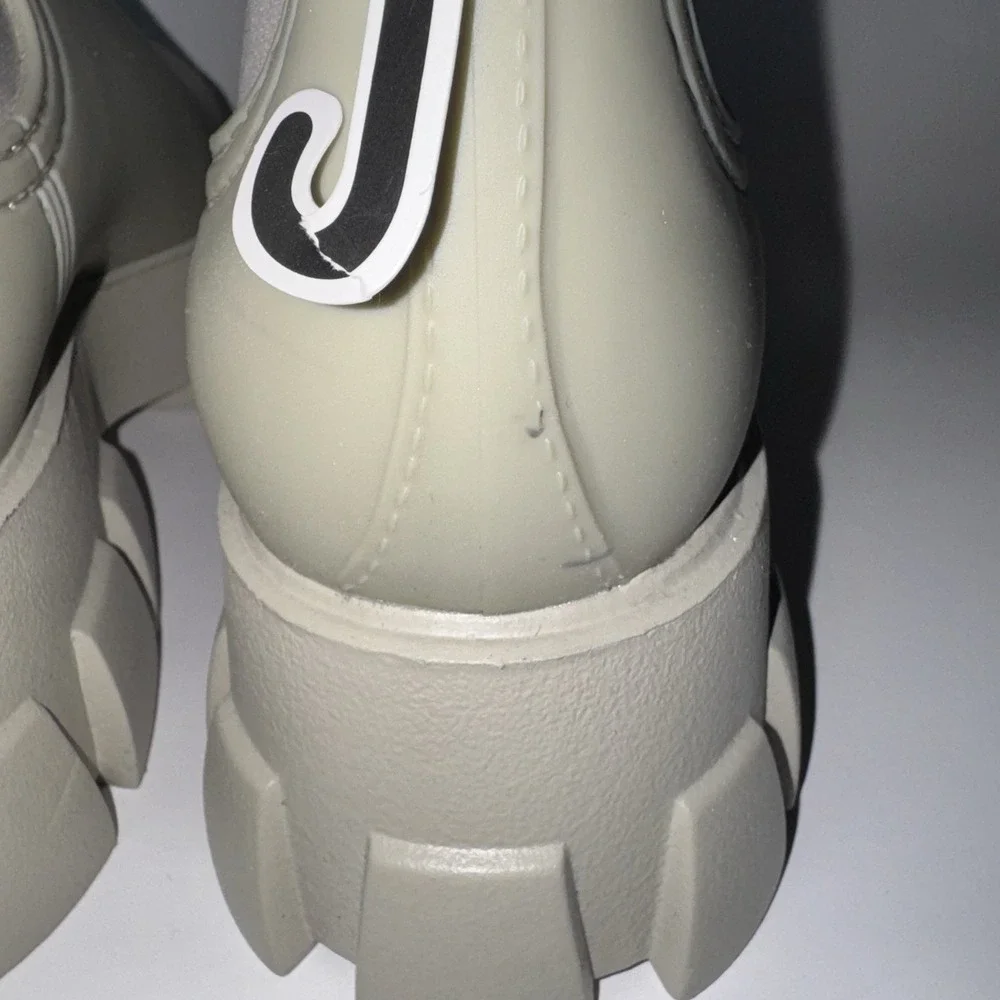 Jeffrey Campbell Chunky Lug Sole Rain Boots  Beige Women's Size 8